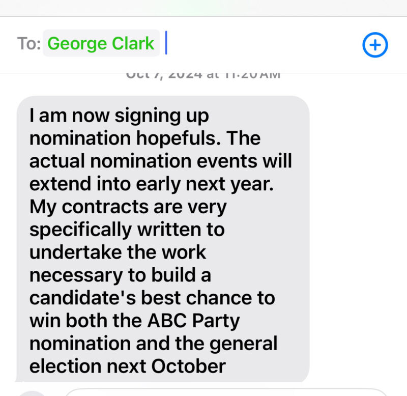 Image for the Tweet beginning: Grifter George questions my candidacy